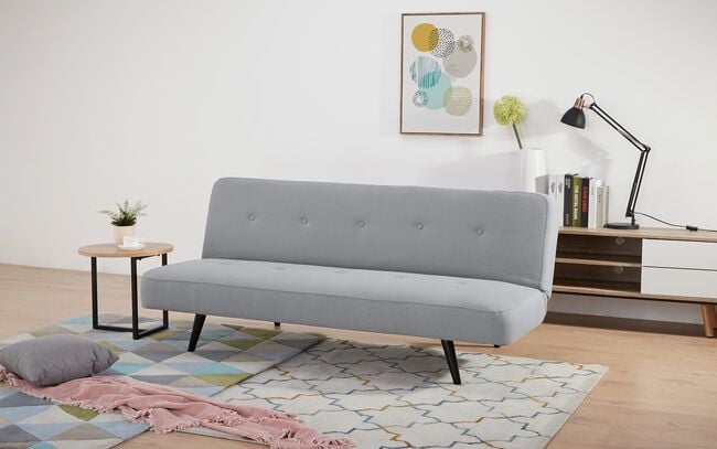 Maya Light Grey Convertible 180cm x 108cm Sofa Bed