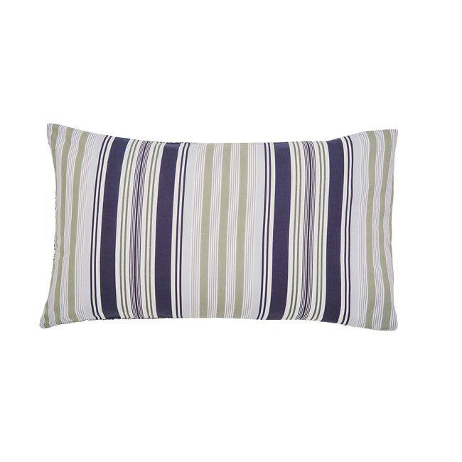 DOUBLE DUVET COVER Beach House Stripe Green / Slate