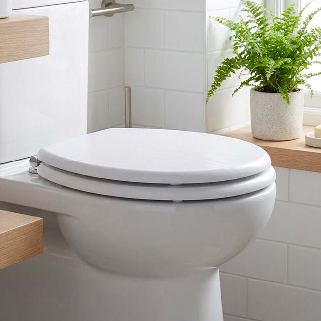 MODERN WHITE OAK EFFECT TOILET Seat