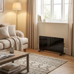 De Vielle Glass Convector Heater 2000W Black