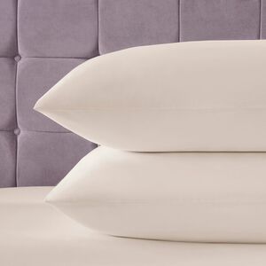 HOUSEWIFE PILLOWCASE PAIR 200 Thread Cotton Cream 1i