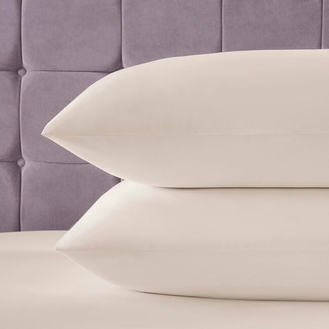 HOUSEWIFE PILLOWCASE PAIR 200 Thread Cotton Cream 1i