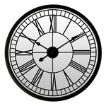 55.9cm Black Skeleton Mirror Wall Clock