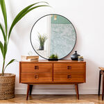 Cannes Black Round Mirror 80cm