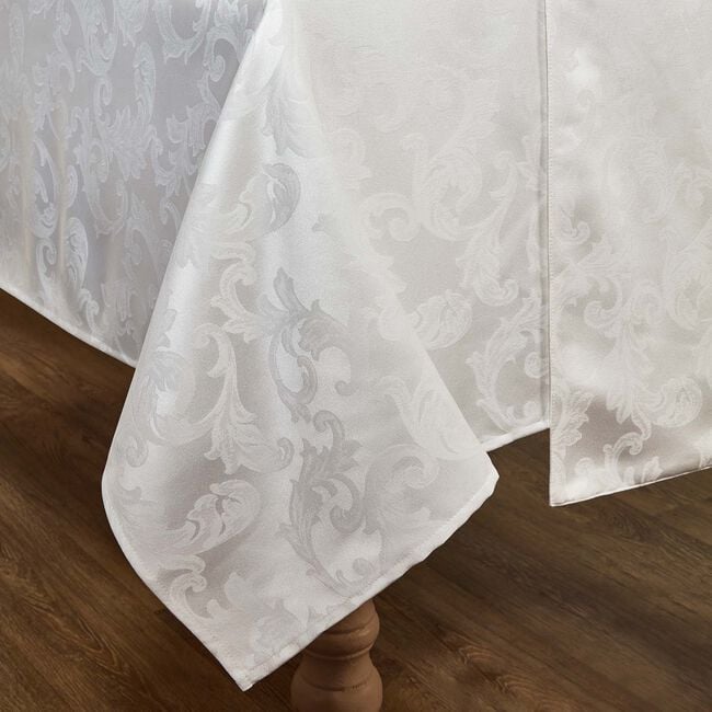 ELEGANCE DAMASK WHITE 160x230cm Table Cloth