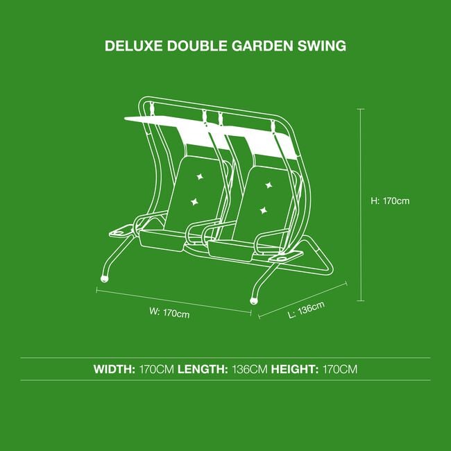 Deluxe 2 Seater Garden Swing Chair