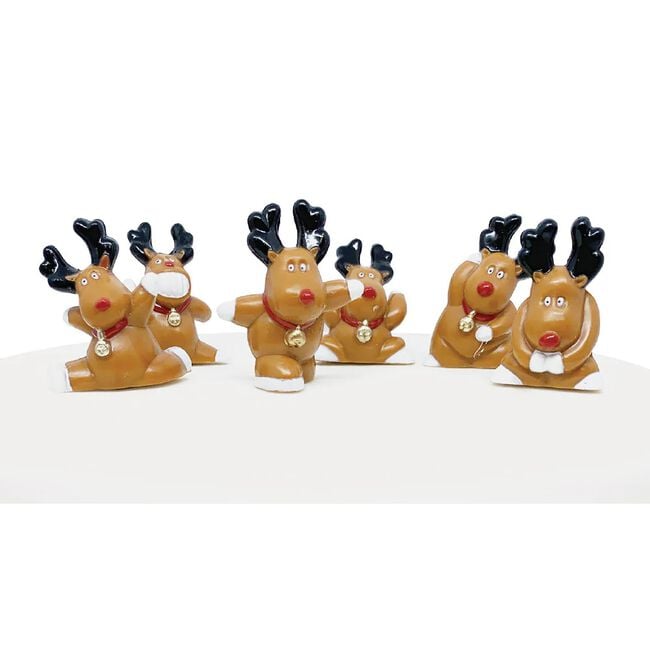 Fun Rudolph Cake Picks - 6 Pack
