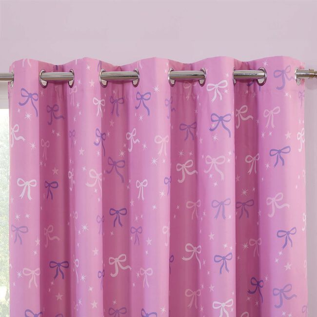 BLACKOUT OMBRE BOWS 66x54 Curtain