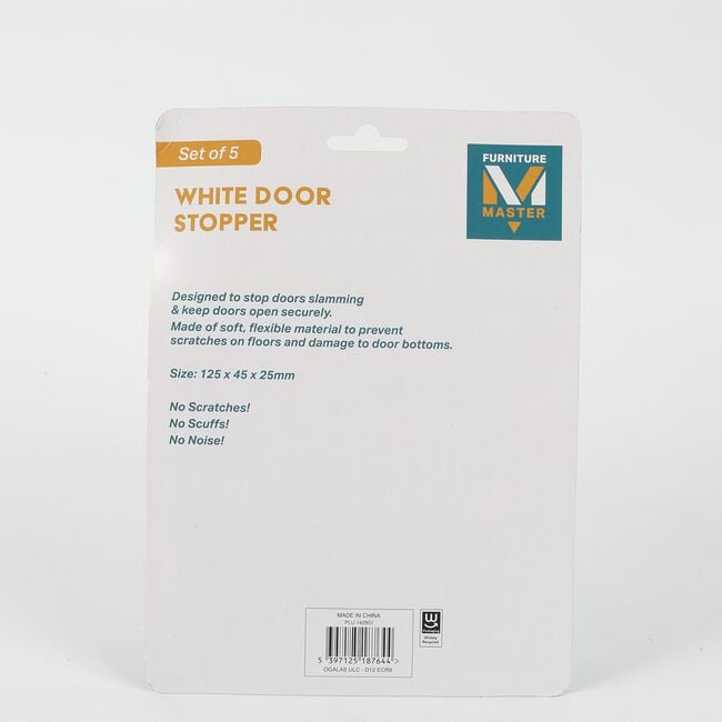 White Door Stoppers 5pcs