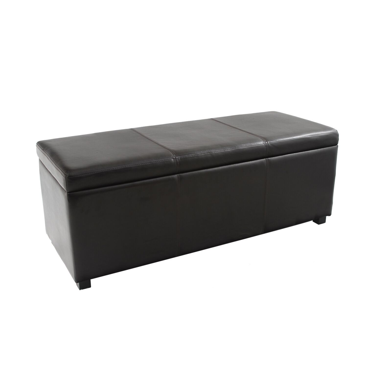 Faux Leather Storage Bench Ottoman Brown Home Store More