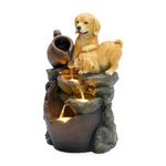 Puppies Playing Garden Water Feature