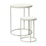 White Side Table Set of 2