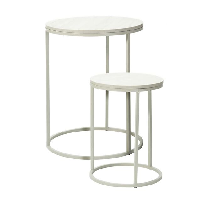 White Side Table Set of 2