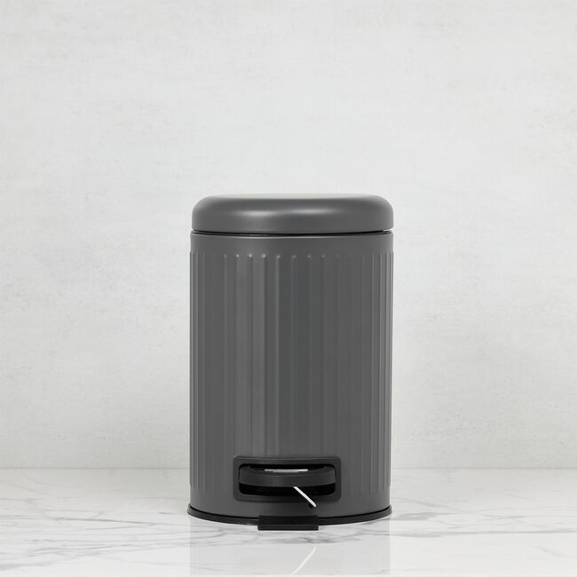 PIFCO RIBBED 3L CHARCOAL Bathroom Bin