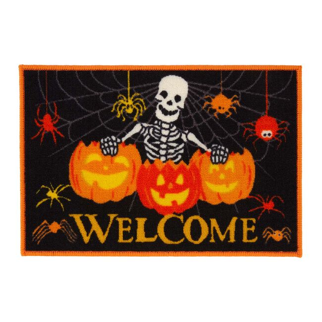 Skeleton & Pumpkin Doormat 40cm x 60cm
