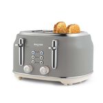 SALTER RETRO GREY CURVED BODY 4 Slice Toaster