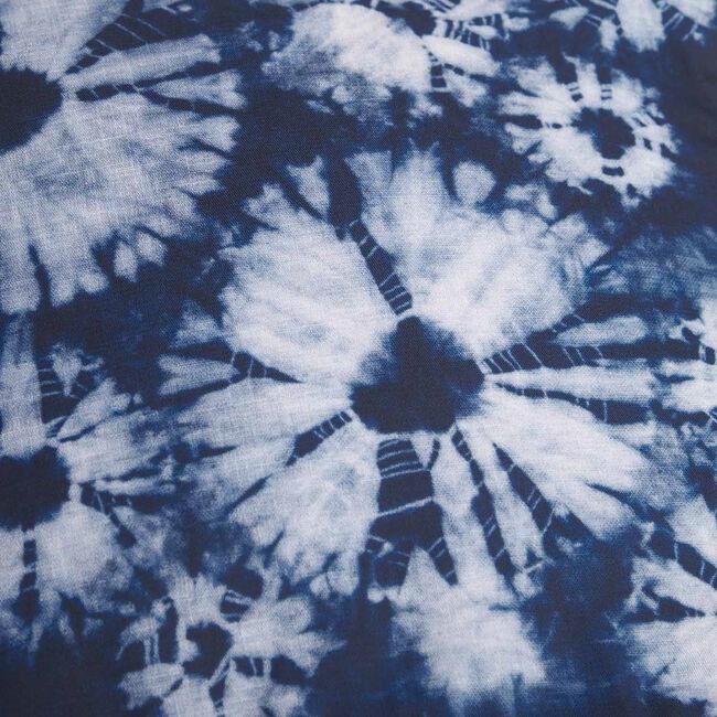 Indoor Outdoor Tie Dye Burst Navy Cushion 