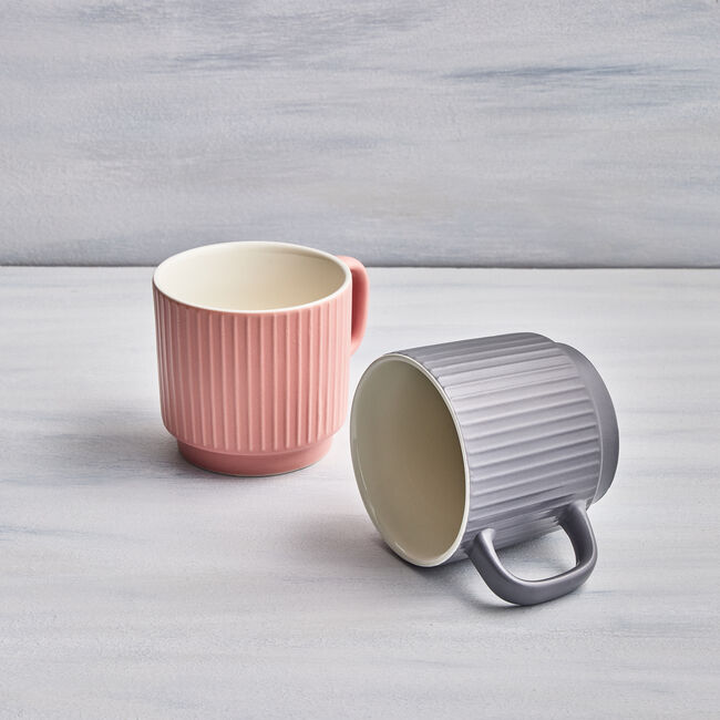 Mason Cash Embossed Line Grey Mug