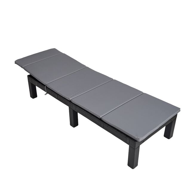 Reclining Sun Lounger with Grey Cushion