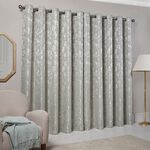 FLORAL JACQUARD DUCK EGG 66x 54 Curtain