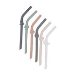 Melii 6 Silicone Animal Straws with Cleaning Brush