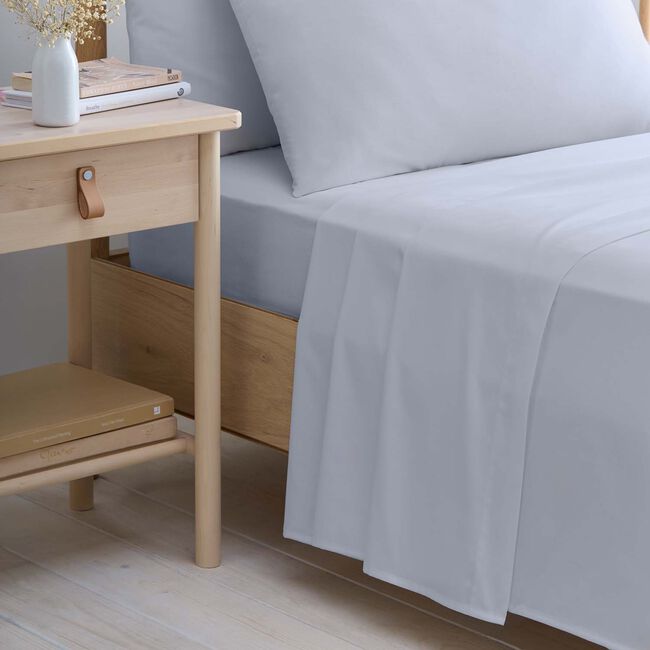 SINGLE FLAT SHEET Luxury Percale Silver 11E