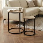 Beige Side Table Set of 2