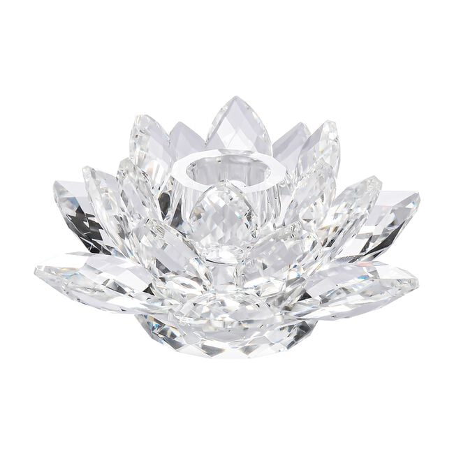 Cashel Living Crystal Lotus Flower Candle Holder
