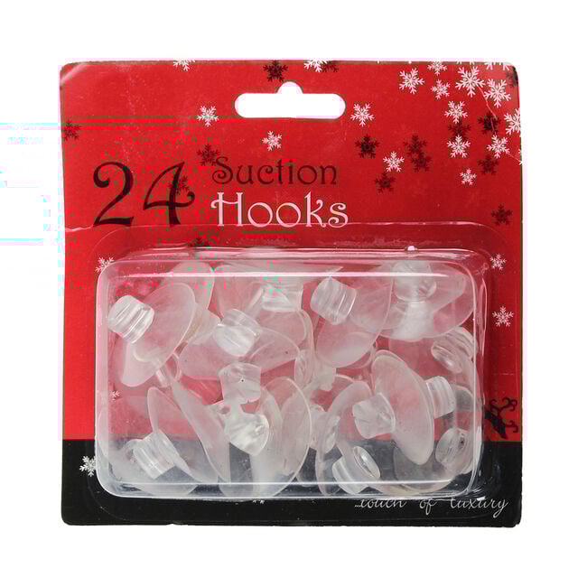 Festive Suction Hooks 24 Pack