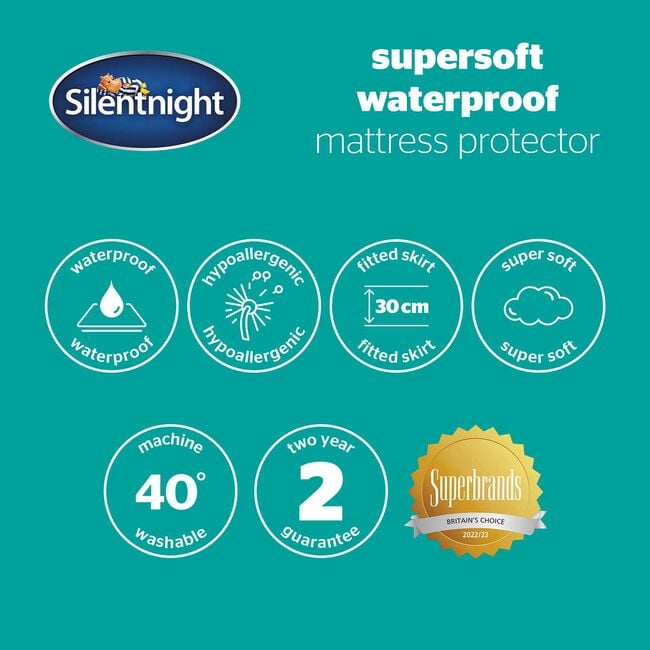 SILENTNIGHT SUPERSOFT WATERPROOF SINGLE Mattress Protector 