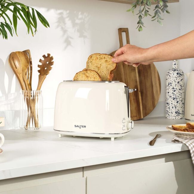 SALTER RETRO CREAM 2 Slice Toaster