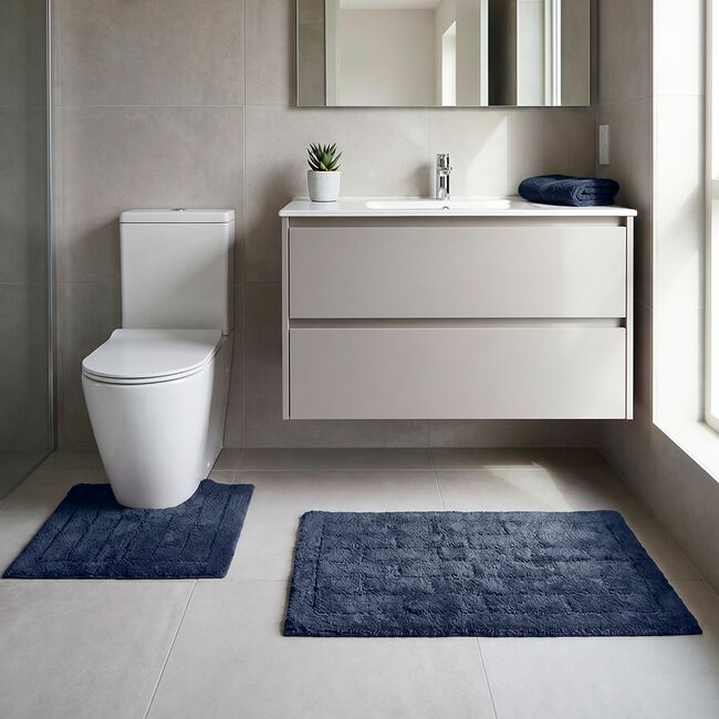 COTTON BRICK PETROL 50x50 Pedestal Mat