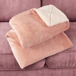 NICOLE DAY MINK SHERPA DUSTY PINK 130x170cm Throw