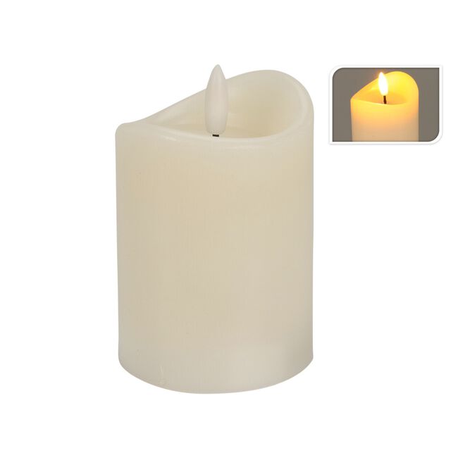 LED Pillar Candle Ivory - 7x10cm