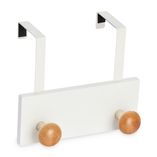 Over Door 2 Hook Wooden Hanger 