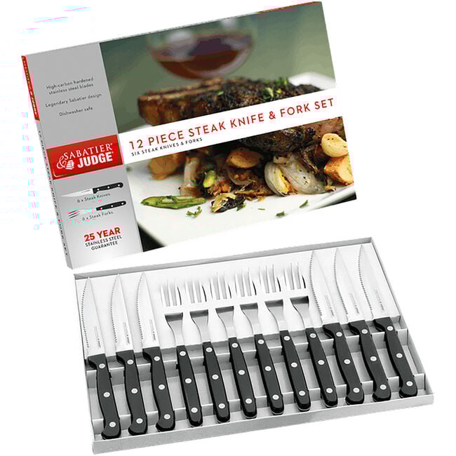 Judge Steak Knife & Fork Set - 12 Piece