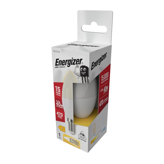 Energizer E14 LED Candle Bulb Opal 5.9W (EQ40W)
