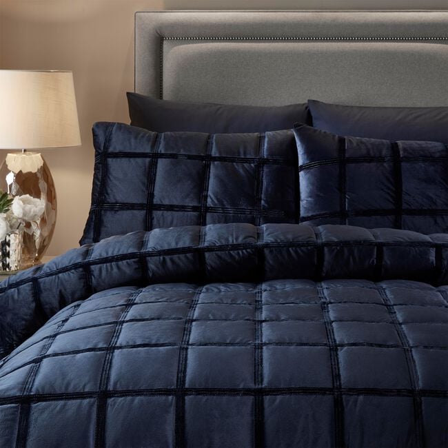 SUPER KING DUVET COVER Soiree Brighton Square Navy