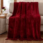 RUANE TASSEL FLEECE WINE 150x200cm Throw 