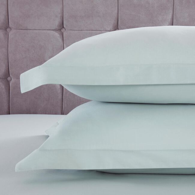 OXFORD PILLOWCASE PAIR 200 Thread Cotton Duck Egg 3M