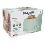 SALTER RETRO GREEN CURVED BODY 2 Slice Toaster