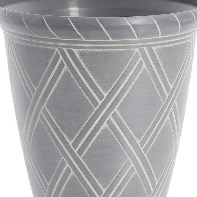 14" GREY Diamond Shaped Plant Pot