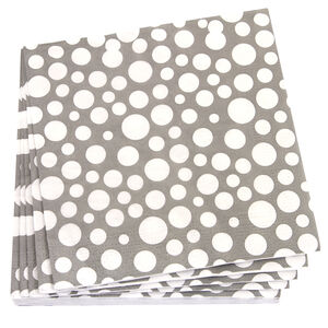 Bubbles Napkins 20 Pack - Grey