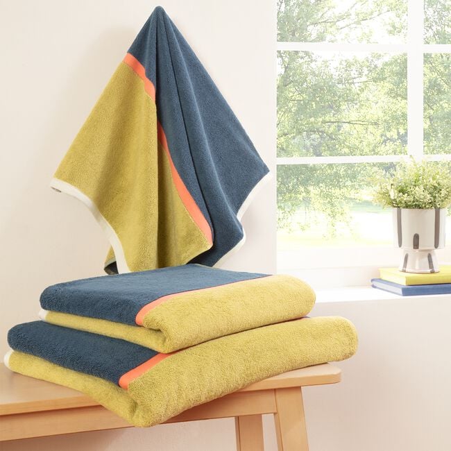 COLOUR BLOCK BLUE Bath Sheet