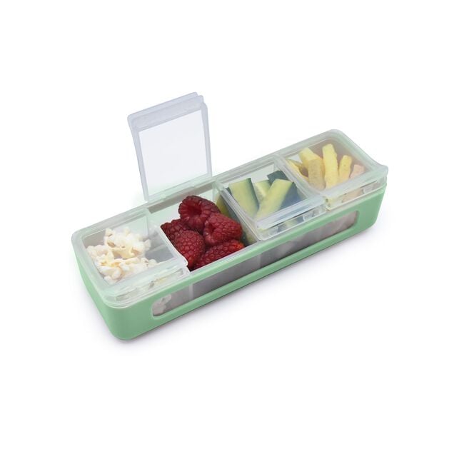 Melii Blue & Green 4 Compartment Snackle Box Set