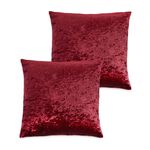 Velvet Crush Cushion Cover 2 Pack 45x45cm - Red