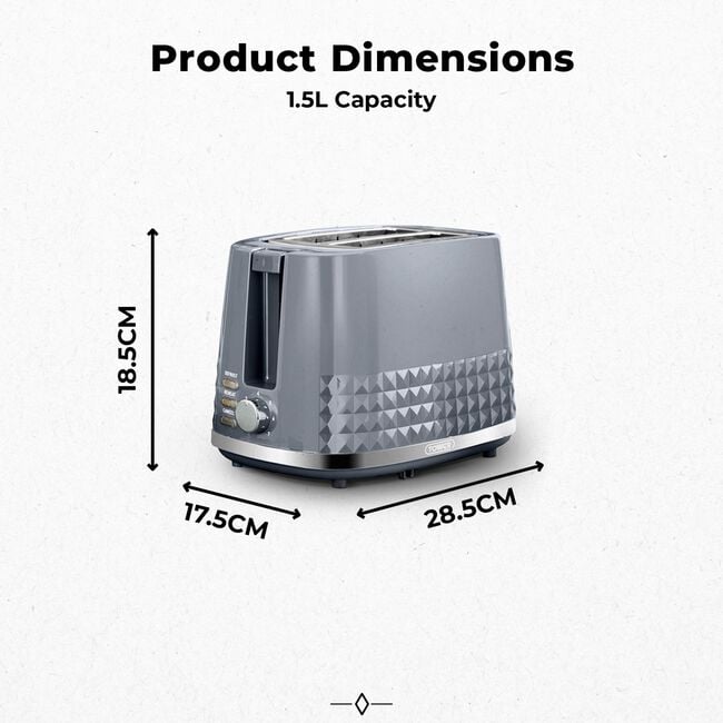 TOWER SOLITAIRE GREY 2 Slice Toaster