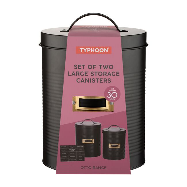 Typhoon Otto Set Of 2 Storage Canister Set - Black