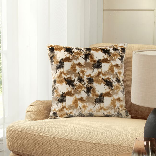 CLOUDS GREY/NATURAL CUT VELVET 45x45 Cushion