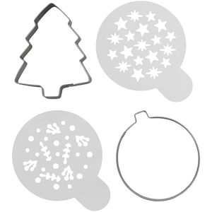 Wilton Xmas Tree & Ornament Cookie Cutter Stencil 